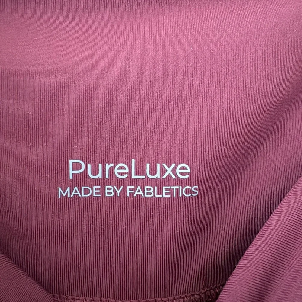 Fabletics Flare PureLuxe Pants Everyday Crossover Medium Burgundy Yoga Pockets
